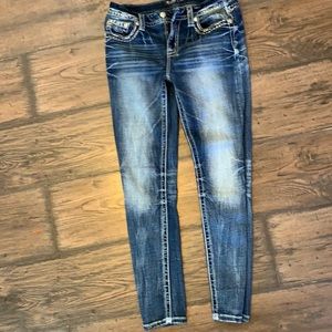 Miss me jeans , size 28 , mid-rise skinny